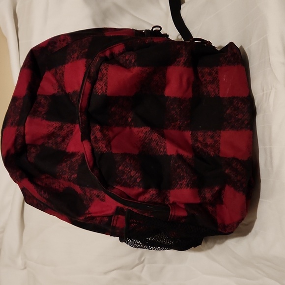 Bags | Unisex Red And Black Checkerd Backpack | Poshmark